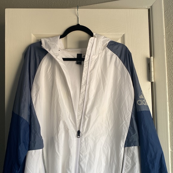 ADIDAS wind breaker, blue color blocking Zip-up size L - Picture 2 of 4